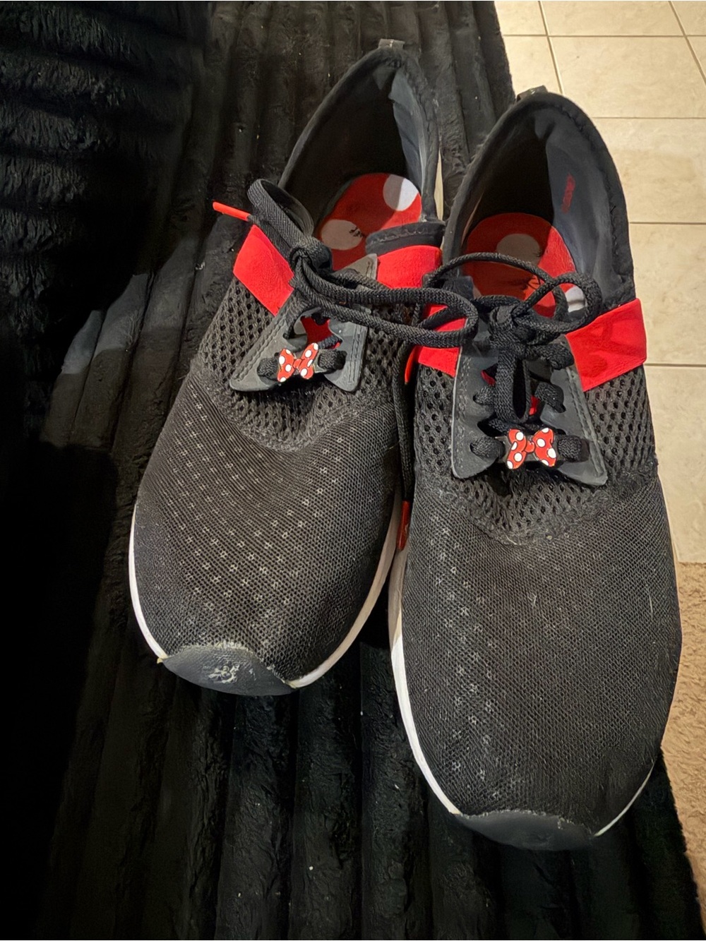 New Balance Black and Red Women's Disney Minnie Mouse Shoes